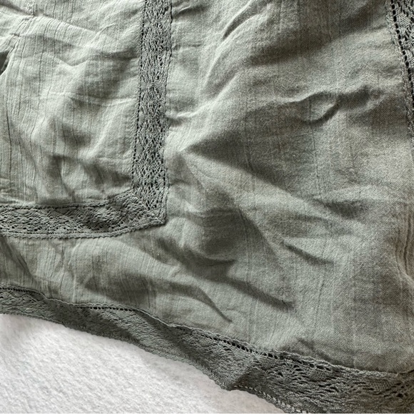 Free People Beach Shorts Embroidered Lace Drawstring Gray Oversized Short Small - Picture 9 of 10